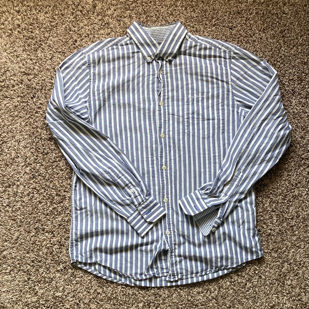 Ben Sherman Blue and White Striped Casual Button Down Shirt